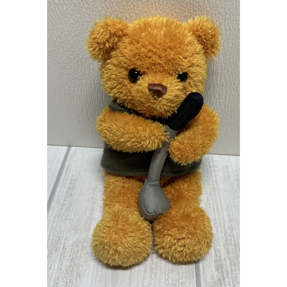 Caltoy Golf Bear Stuffed Animal Plush 10" Green shirt with golf club
